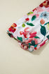 Patchwork Contrast Trim Puff Sleeve Shift Floral Dress