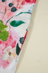 Patchwork Contrast Trim Puff Sleeve Shift Floral Dress