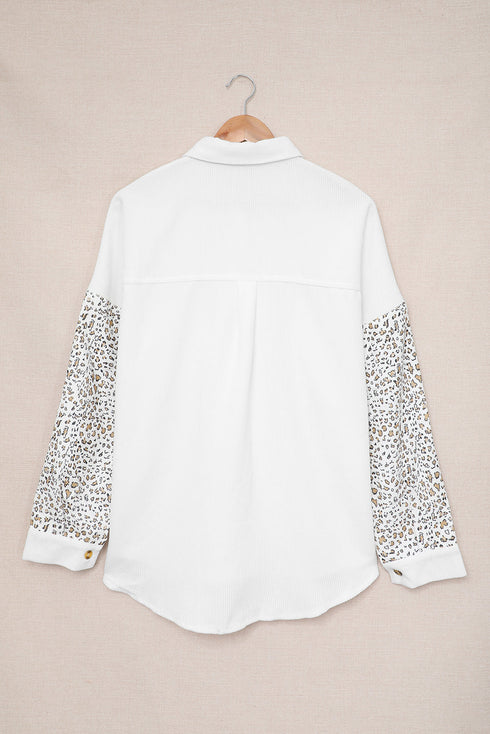 Patchwork Corduroy Buttoned Shirt Jacket