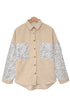 Patchwork Corduroy Buttoned Shirt Jacket