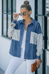 Patchwork Corduroy Buttoned Shirt Jacket