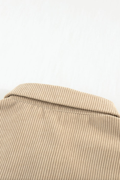 Patchwork Corduroy Buttoned Shirt Jacket