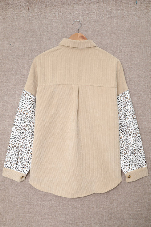 Patchwork Corduroy Buttoned Shirt Jacket