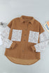 Patchwork Corduroy Buttoned Shirt Jacket