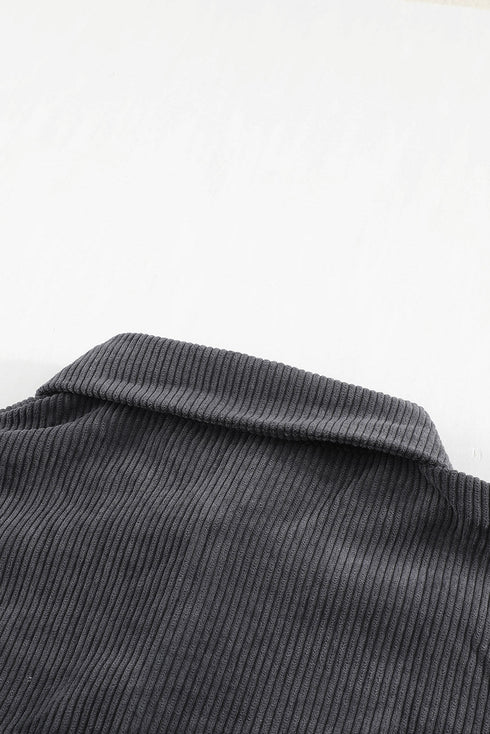 Patchwork Corduroy Buttoned Shirt Jacket