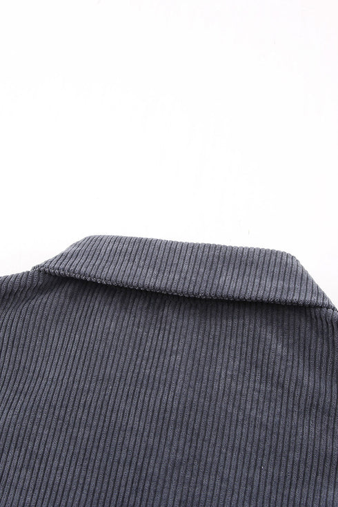 Patchwork Corduroy Buttoned Shirt Jacket