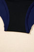 Patchwork Crossed Strap One Piece Swim Dress