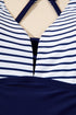 Patchwork Crossed Strap One Piece Swim Dress