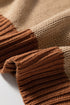 Patchwork Design Stitch Detail Casual Knit Sweater