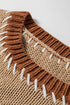 Patchwork Design Stitch Detail Casual Knit Sweater