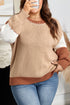 Patchwork Design Stitch Detail Casual Knit Sweater