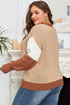 Patchwork Design Stitch Detail Casual Knit Sweater