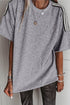Patchwork Detail Raw Edge Oversized Tee