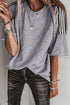 Patchwork Detail Raw Edge Oversized Tee