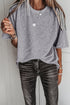 Patchwork Detail Raw Edge Oversized Tee