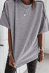 Patchwork Detail Raw Edge Oversized Tee
