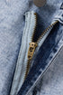 Patchwork Distressed Crossover Raw Edge Denim Shorts
