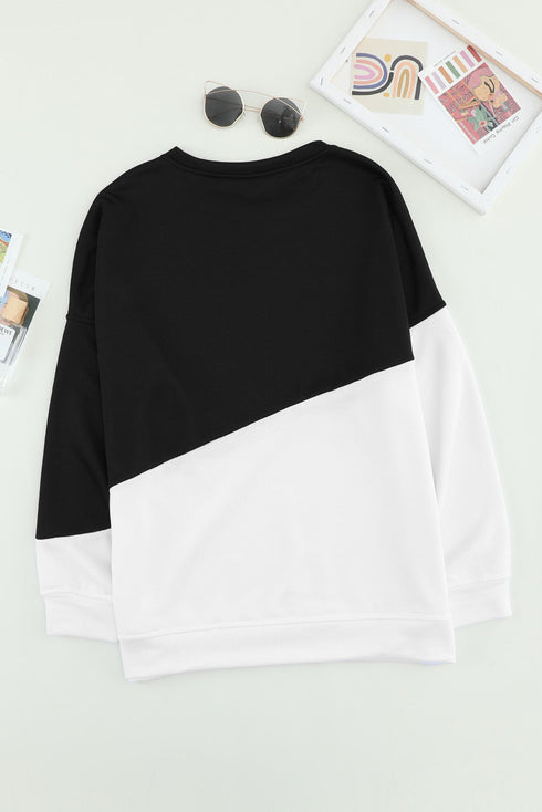 Patchwork Dropped Shoulder Sweatshirt