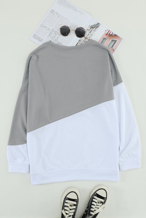 Patchwork Dropped Shoulder Sweatshirt