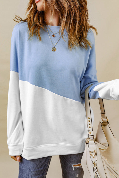 Patchwork Dropped Shoulder Sweatshirt
