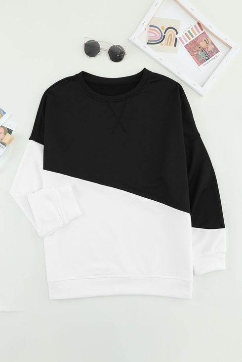 Patchwork Dropped Shoulder Sweatshirt