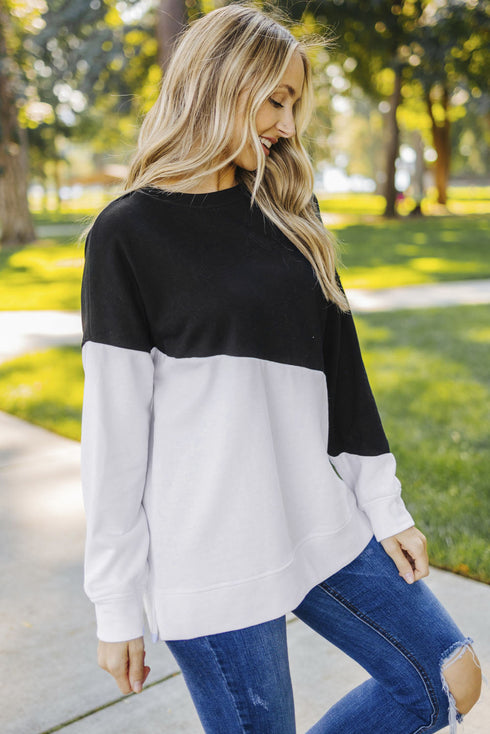 Patchwork Dropped Shoulder Sweatshirt