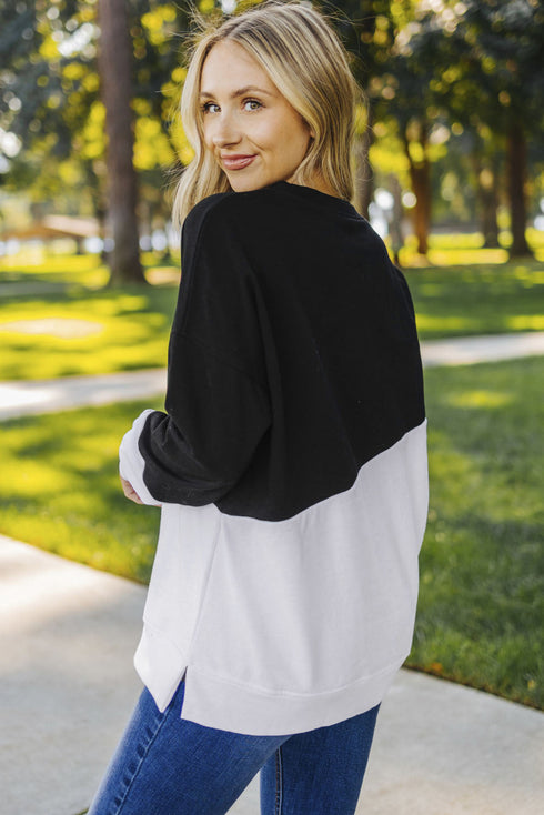 Patchwork Dropped Shoulder Sweatshirt