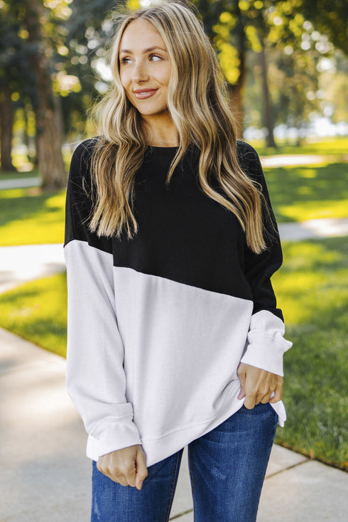 Patchwork Dropped Shoulder Sweatshirt
