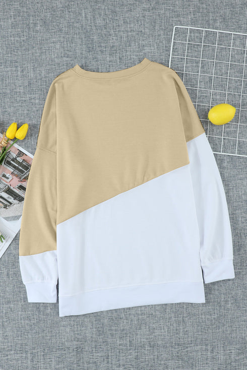 Patchwork Dropped Shoulder Sweatshirt