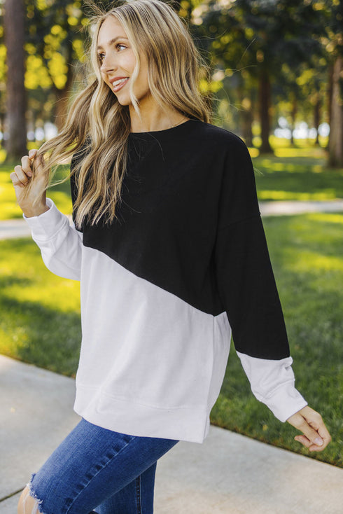 Patchwork Dropped Shoulder Sweatshirt