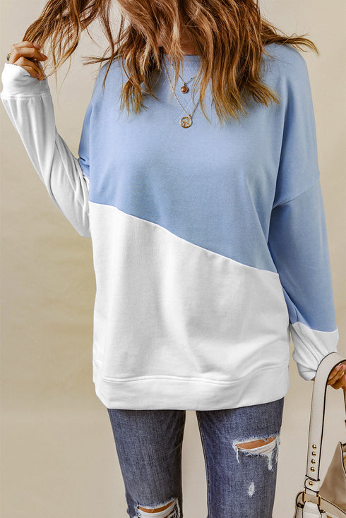 Patchwork Dropped Shoulder Sweatshirt