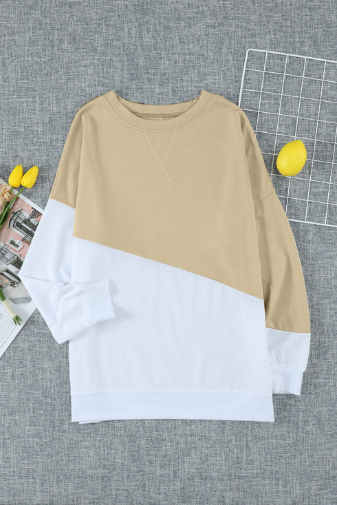 Patchwork Dropped Shoulder Sweatshirt