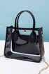Patchwork Faux Leather Chain Strap Shoulder Bag