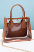 Patchwork Faux Leather Chain Strap Shoulder Bag