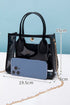 Patchwork Faux Leather Chain Strap Shoulder Bag
