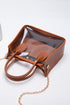 Patchwork Faux Leather Chain Strap Shoulder Bag