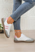 Patchwork Faux Leather Lace Up Casual Flat Shoes