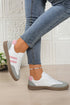 Patchwork Faux Leather Lace Up Casual Flat Shoes
