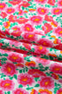 Patchwork Floral Print Bubble Sleeve V Neck Mini Dress
