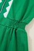 Patchwork Half Zip Elastic Waist Short Sleeve Mini Dress