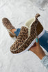 Patchwork Leopard Print Faux Fur Lined Flat Boots