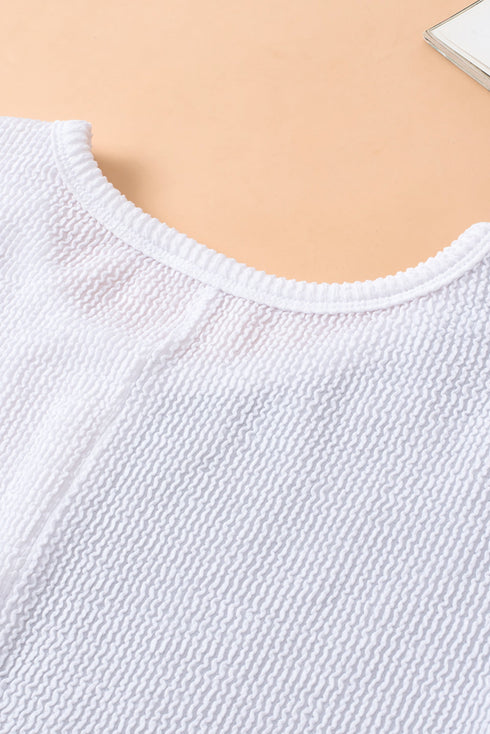 Patchwork Long Sleeve Pocket Detail Relaxed Fit Top