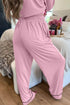 Patchwork Long Sleeve Two Piece Lounge Set
