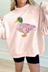 Patchwork Mallard Print Mock Neck Pullover Sweatshirt