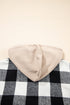 Patchwork Mixed Plaid Drawstring Hooded Shacket