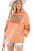 Patchwork Mixed Print Kangaroo Pocket Long Sleeve Hooded Top