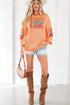 Patchwork Mixed Print Kangaroo Pocket Long Sleeve Hooded Top