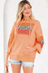 Patchwork Mixed Print Kangaroo Pocket Long Sleeve Hooded Top