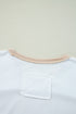 Patchwork Panel Short Sleeve Split Hem Tunic Shirt