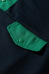 Patchwork Paneled Half Button Pullover Loungewear Short Sets